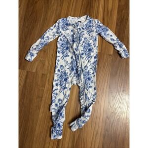 Dreamiere Baby Girls 3-6 Months  Lue Roses Ruffle Footie Sleeper Pajamas Bamboo